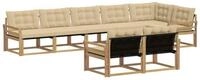 vidaXL Gartenlounge-Set Outdoor-Sofagarnitur mit Kissen 8 pcs Wei&szlig; und Beige,