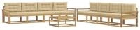 vidaXL Gartenlounge-Set Outdoor-Sofagarnitur 9 pcs Wei&szlig; und Beige 79 x 79 x 37...
