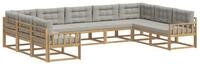vidaXL Gartenlounge-Set Outdoor-Sofagarnitur mit Kissen 9 pcs Wei&szlig; und...