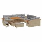 vidaXL Gartenlounge-Set Gartensofa-set 13 pcs Beige Poly-Rattan, (13-tlg)