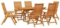 vidaXL Gartenlounge-Set Garten Essgruppe 7 pcs Braun Massivholz, (7-tlg)