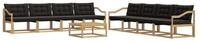 vidaXL Gartenlounge-Set Outdoor-Sofagarnitur 9 pcs Wei&szlig; und Schwarz 79 x 79 x...