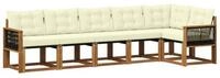 vidaXL Gartenlounge-Set Outdoor-Sofagarnitur mit Kissen 6 pcs Natur und Creme,