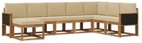 vidaXL Gartenlounge-Set Outdoor-Sofagarnitur 8 pcs Natur und Beige Massivholz,