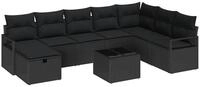 vidaXL Gartenlounge-Set Sofa Set mit Kissen 6 pcs Poly-Rattan, (6-tlg)