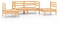 vidaXL Gartenlounge-Set 4-tlg. Garten-Lounge-Set Kiefer Massivholz, (1-tlg)