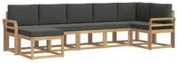 vidaXL Gartenlounge-Set Outdoor-Sofagarnitur 7 pcs Wei&szlig; und Anthrazit...