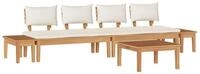 vidaXL Gartenlounge-Set Gartensofa-set 5 pcs Braun und Creme, (5-tlg)