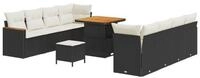 vidaXL Gartenlounge-Set Gartensofa-set 11 pcs Schwarz Poly-Rattan, (11-tlg)