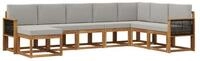 vidaXL Gartenlounge-Set Outdoor-Sofagarnitur mit Kissen 8 pcs Nat&uuml;rlich und