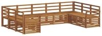 vidaXL Gartensofa Ecksofa Set 9 pcs Natur, 9 Teile