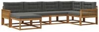 vidaXL Gartenlounge-Set Outdoor-Sofagarnitur mit Kissen 6 pcs Natur und Anthrazit,