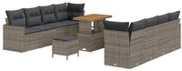 vidaXL Gartenlounge-Set Gartensofa-set 11 pcs Grau Poly-Rattan, (11-tlg)
