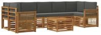 vidaXL Gartenlounge-Set Outdoor-Sofagarnitur mit Kissen 8 pcs Natur und...