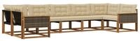 vidaXL Gartenlounge-Set Outdoor-Sofagarnitur mit Kissen 7 pcs Natur und Beige,