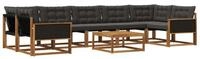 vidaXL Gartenlounge-Set Outdoor-Sofagarnitur mit Kissen 8 pcs Nat&uuml;rlich und...
