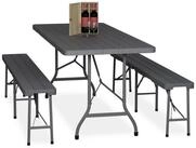 relaxdays Bierzeltgarnitur 3-tlg. Bierzeltgarnitur klappbar, (3er Set, 3-tlg),...