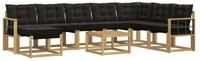 vidaXL Gartenlounge-Set Outdoor-Sofagarnitur mit Kissen 9 pcs Wei&szlig; und Schwarz,