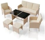 Juskys Gartenlounge-Set Turin, (6-tlg), Polyrattan Sitzgruppe f&uuml;r 7 Personen,
