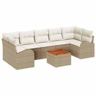 vidaXL Gartenlounge-Set Gartensofa-set mit Speicher 8 pcs Beige und Creme