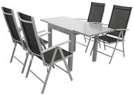 DEGAMO Garten-Essgruppe TIRANA 5-teilig, 4x Klappsessel, 1x Ausziehtisch...