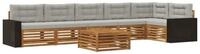 vidaXL Gartenlounge-Set Outdoor-Sofagarnitur 7 pcs Nat&uuml;rlich und Hellgrau...