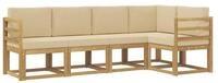vidaXL Gartenlounge-Set Outdoor-Sofagarnitur mit Kissen 5 pcs Wei&szlig; und Beige,