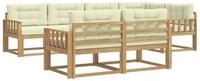 vidaXL Gartenlounge-Set Outdoor-Sofagarnitur mit Kissen 6 pcs Wei&szlig; und Creme
