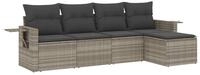 vidaXL Gartenlounge-Set 5-tlg. Garten-Sofagarnitur mit Kissen Hellgrau Poly...