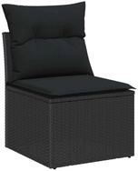 vidaXL Gartenlounge-Set Gartensofa-set mit Kissen 9 pcs Schwarz Poly-Rattan,...