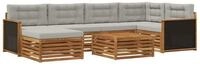 vidaXL Gartenlounge-Set Outdoor-Sofagarnitur mit Kissen 7 pcs Nat&uuml;rlich und