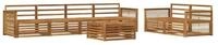 vidaXL Gartenlounge-Set Outdoor-Sofagarnitur 7 pcs Natur Massivholz, (7-tlg)