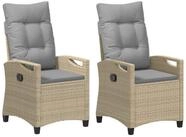 vidaXL Gartenstuhl Gartenstuhl 2 pcs Beige und Hellgrau 56 x 60 x 112 cm (2 St)