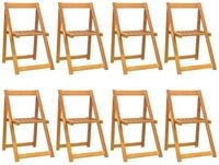 vidaXL Gartenstuhl Klappbare Gartenst&uuml;hle 8 Stk. Massivholz (8 St)