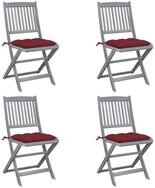 vidaXL Gartenstuhl Klappbare Gartenst&uuml;hle 4 Stk. mit Kissen Massivholz (4 St)