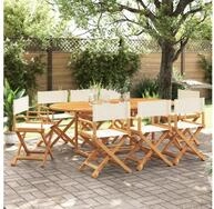 vidaXL Gartenstuhl, Klappbare Gartenst&uuml;hle 8 Stk. Cremewei&szlig; Stoff