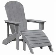 vidaXL Gartenstuhl Adirondack-Stuhl Hellgrau 82 x 74 x 92 cm HDPE (1 St)