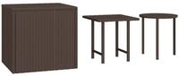 vidaXL Gartentisch Garten-Beistelltische 3 Stk. Braun Poly Rattan (1-St)