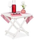 relaxdays Klapptisch Wei&szlig;er Klapptisch aus Holz