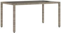 vidaXL Gartentisch Gartentisch mit Glasplatte Grau 150x90x75 cm Poly Rattan (1-St)