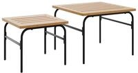 vidaXL Gartentisch Outdoor-Satztische 2 Stk. Braun und Schwarz Stahl (2-St)