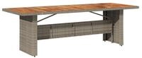 vidaXL Gartentisch Gartentisch mit nholz-Platte Grau 240x90x75cm Poly Rattan...