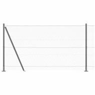 vidaXL Gartenzaun Geschwei&szlig;ter Drahtzaun mit Betonfundament 25 x 1,4 m (B x H),