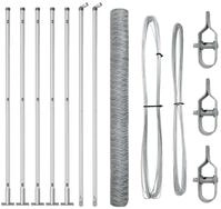 vidaXL Gartenzaun Geschwei&szlig;ter Drahtzaun mit Betonfundament 10 x 1,5 m (B x H),