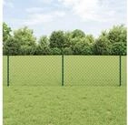 vidaXL Zaun, Zaun mit Pfosten Gr&uuml;n 0,6 x 25 m Stahl und PVC