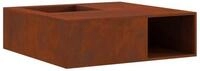 vidaXL Feuerstelle Feuerstelle Braun 100 x 100 x 30 cm Wetterfeststahl, (1-St)