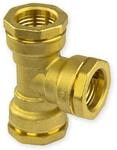 Caleffi Rohr-Reduzierst&uuml;ck Messing T-St&uuml;ck Verschraubung 20mm Abzweig PE Rohr
