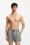 HUGO Badeshorts AARON mit Schachbrett-Logos, elastischer Bund