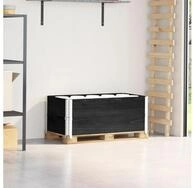 vidaXL Hochbeet, Paletten-Aufsatzrahmen 2 Stk. Schwarz 100x50 cm Massivholz