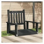 vidaXL Gartenstuhl, Garten-H&auml;ngestuhl mit Metallketten Schwarz Massivholz Tanne